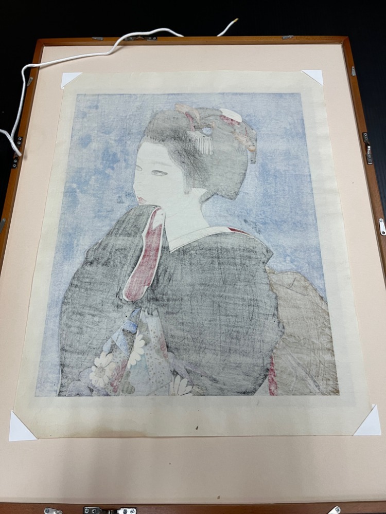 模写 中尾淳 木版画 舞妓 版画 刷込サイン 落款あり(木版画)｜売買され