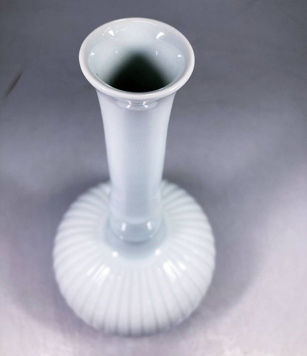 美品 朴仁源造 古仙 高麗青磁花入 竹節花入 花器 花瓶 鶴首花瓶 韓国