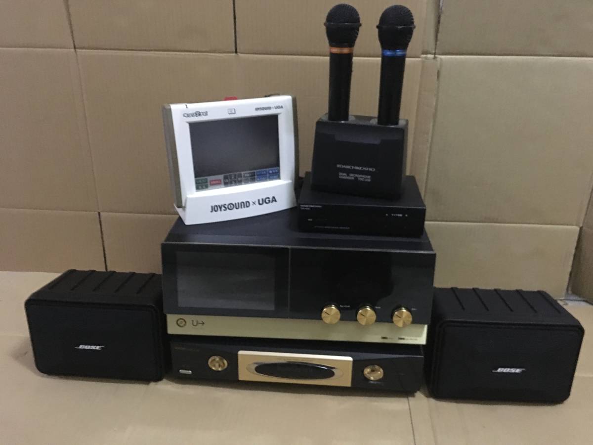 アンプ，BOSE101スピーカー，マイク，ナビ付フルセット♪JOYSOUND ウガ 