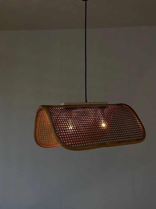 1970年代 ジャパニーズモダン ペンダントライト 天井照明／ラタン.籐製  