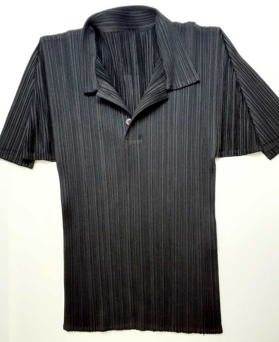 数量限定，豊富な １円スタート PLEATS PLEASE プリーツプリーズ イッセイミヤケ ISSAY MIYAKE プリーツ シャツ ブラック サイズ3 Lサイズ(トップス)｜売買されたオークション情報、yahooの商品情報をアーカイブ公開 - 女性用