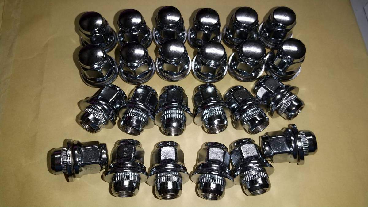 大得価，高品質 M12 X P1.5 21HEX トヨタ レクサス 三菱 純正アルミホイール用 平面座 シルバー ナット 24個 平座(スチールナット)｜売買されたオークション情報、yahooの商品情報をアーカイブ公開 - オークファン スチールナット