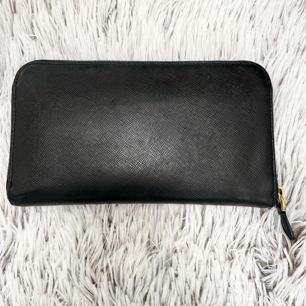 1円〜スタート 美品 プラダ 長財布 ラウンドファスナー サフィアーノ