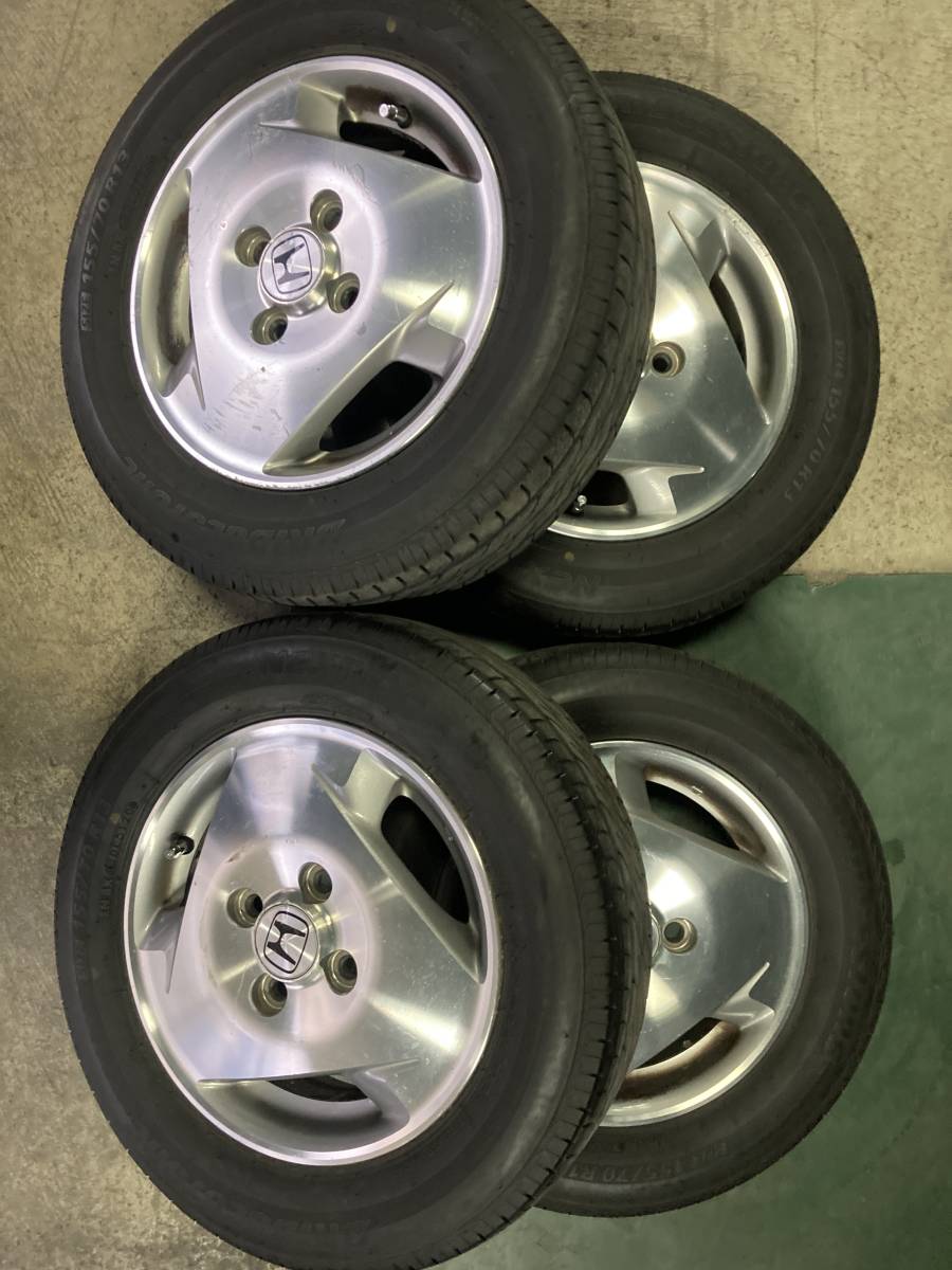YT)中古アルミ・タイヤ ホンダ純正バモス 13×4J+45 100/4H