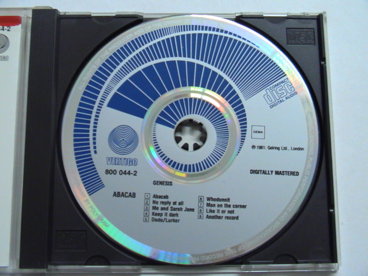 格安，人気SALE 初回プレス W.Germany盤 GENESIS / ABACAB 800 044-2 VERTIGO-PHONOGRAM盤 800044 2 01 DM CV 全面銀圏蒸着盤(Genesis)｜売買されたオークション情報、yahooの商品情報をアーカイブ公開 - オークファン G