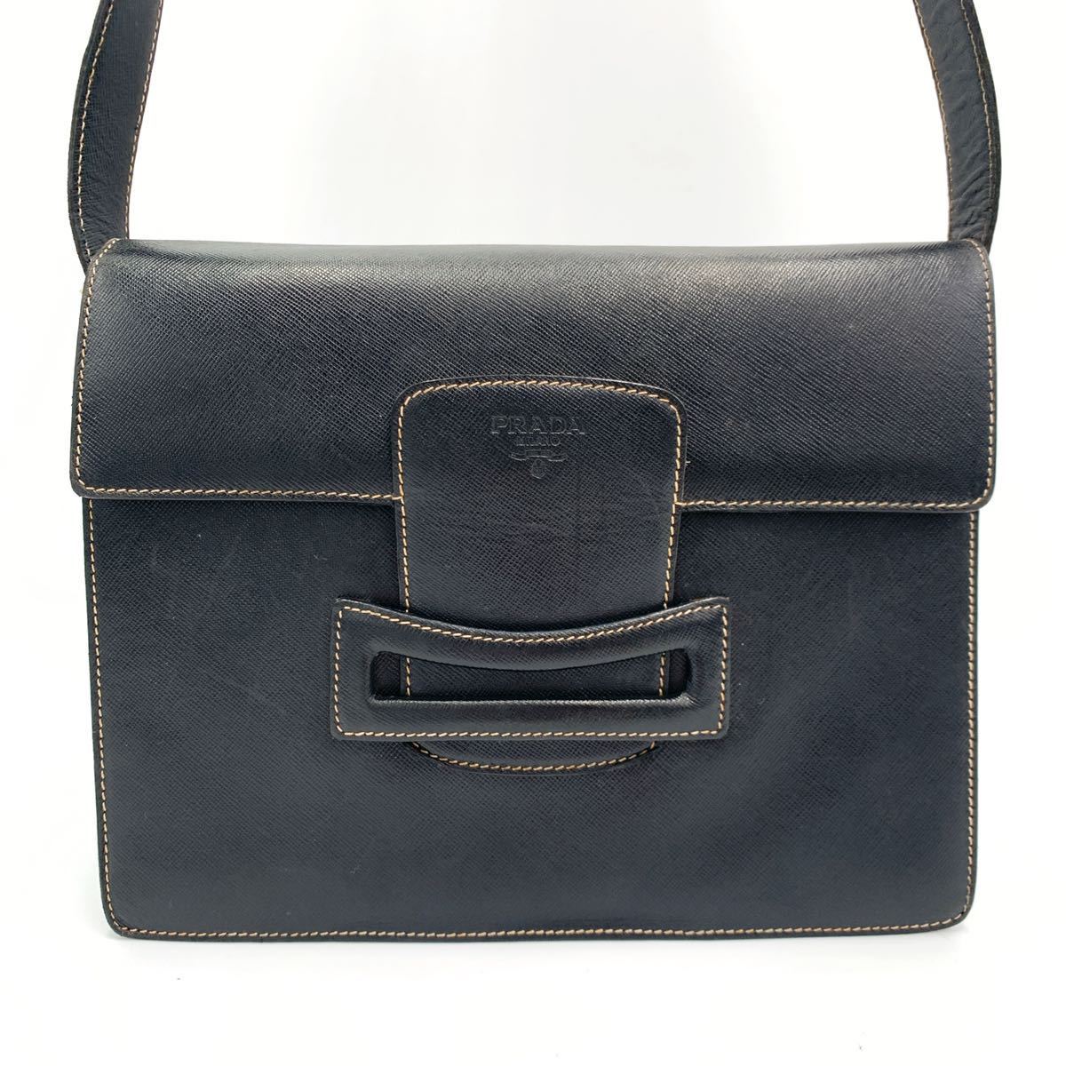 1円 《希少・極美品》PRADA プラダ ショルダーバッグ ポシェット ロゴ  