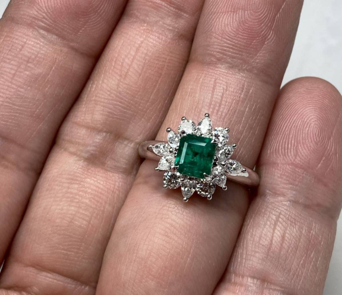 ◇綺麗◇ コロンビア産 天然エメラルド 1.02ct ダイヤモンド D0.85ct 
