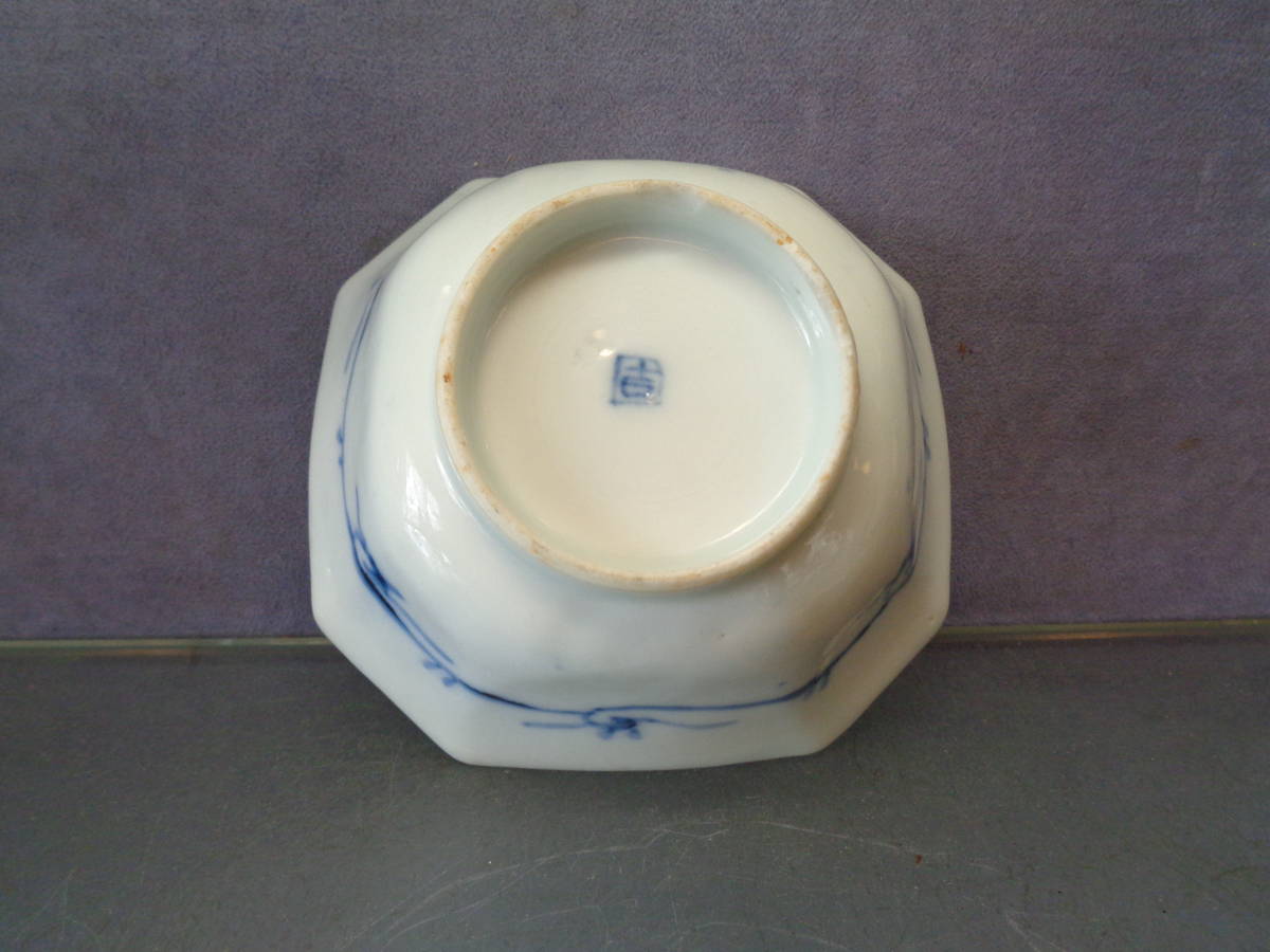 伊万里 染付 古伊万里 八角鉢7客