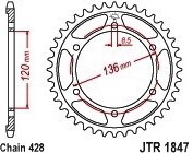 限定SALE，得価 JTR1847.56 リヤスプロケット Yamaha Road FZR250