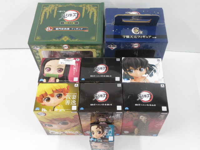 n17178-ty 未開封● 9個セット 鬼滅の刃 絆ノ装 Qposket 一番くじ 我妻善逸 嘴平伊之助 宇髄天元 [056-220405] 鬼滅の刃 絆ノ装 フィギュア 模型 おもちゃ 拾漆ノ型
