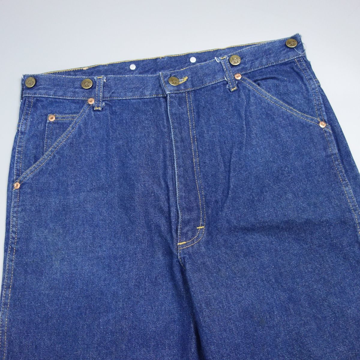 1円 極美品 濃紺 80s 80年代 Lee 200-3641 USA製 デニムロガーパンツ 