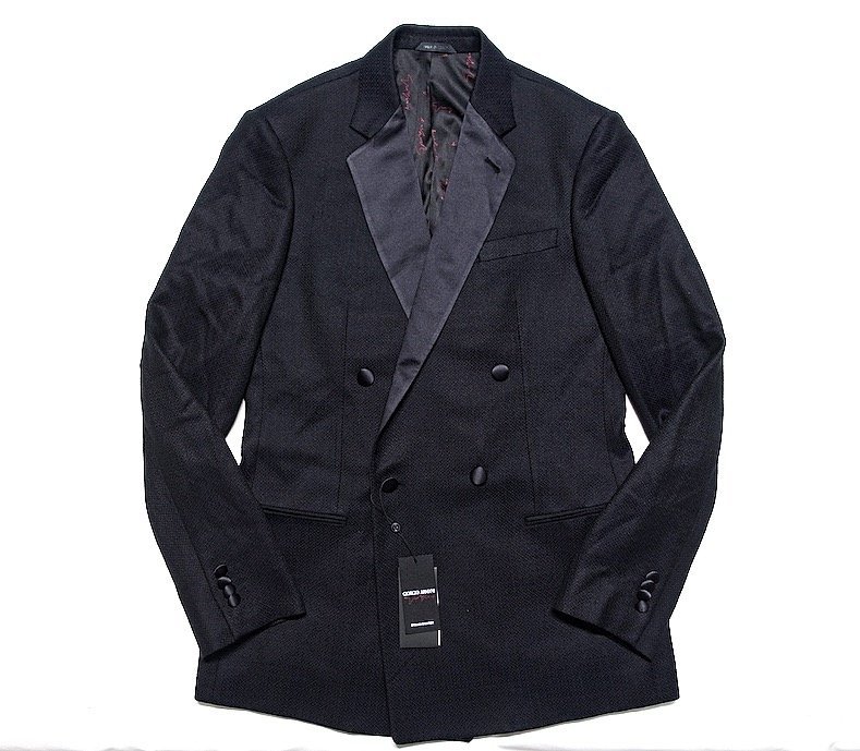  18AW GIORGIO ARMANI EXCLUSIVE EDITION SOHO ダブルブレスト ドレスジャケット タキシード ウール シルク メンズ 50(テーラードジャケット、ブレザー)｜売買されたオークション情報、yahooの商品情報をア 男性用