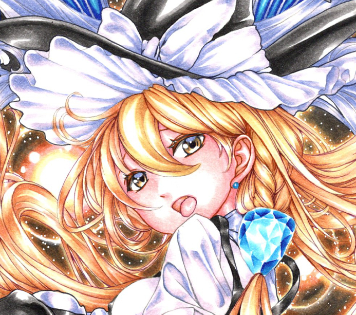 手描きイラスト 東方Project 霧雨魔理沙 同人手描きイラスト 東方