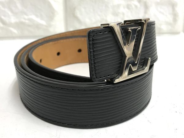 LOUIS VUITTON ルイヴィトン LV ベルト エピ ブラック 黒 シルバー 