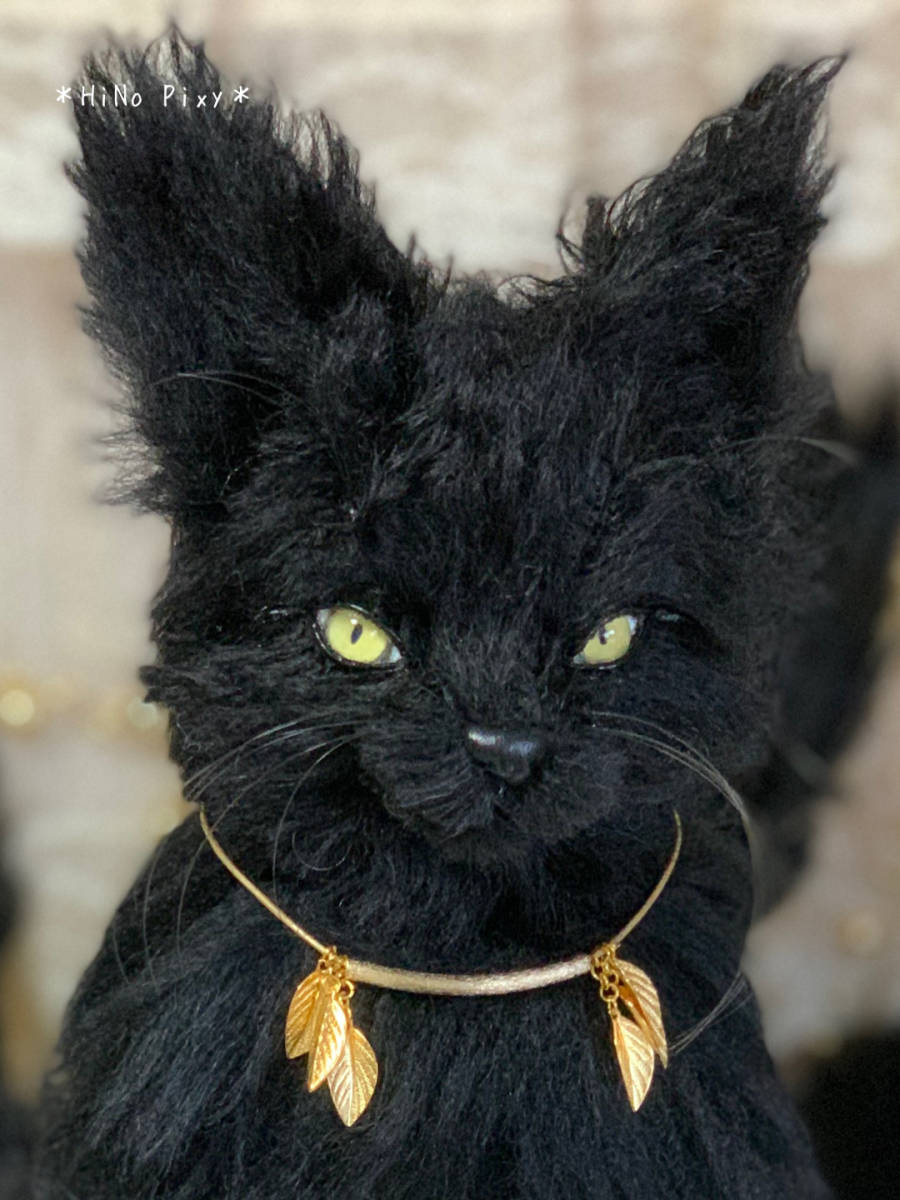 HiNo Pixy§ 黒 九尾狐 §キツネ きつね ぬいぐるみ 架空動物(体長10cm