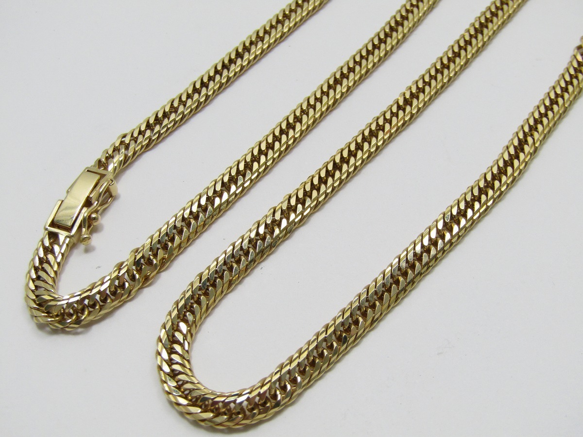 ♪売り切り 大特価 状態良好 喜平ネックレス Mカット トリプル K18 