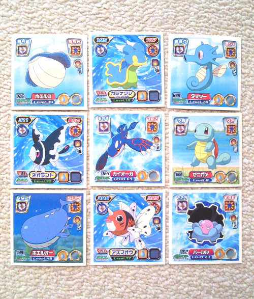 ポケットモンスター ポケモン シール烈伝 みずタイプ9枚セット 