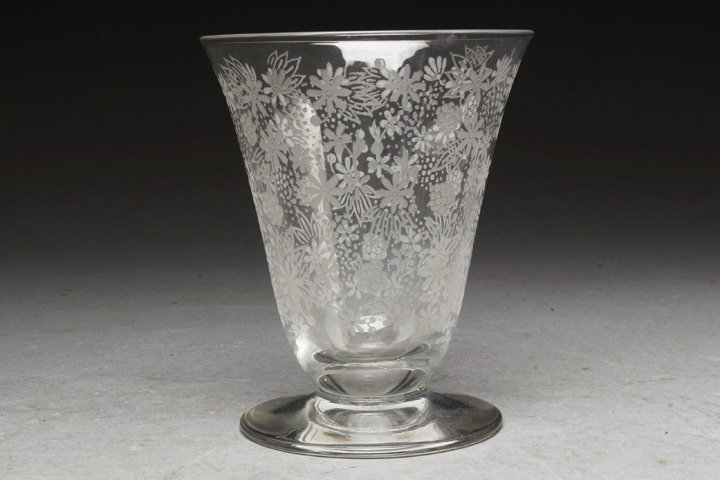 CL291 アンティーク【Baccarat/バカラ】リド(LIDO) 花文刻 グラス 高