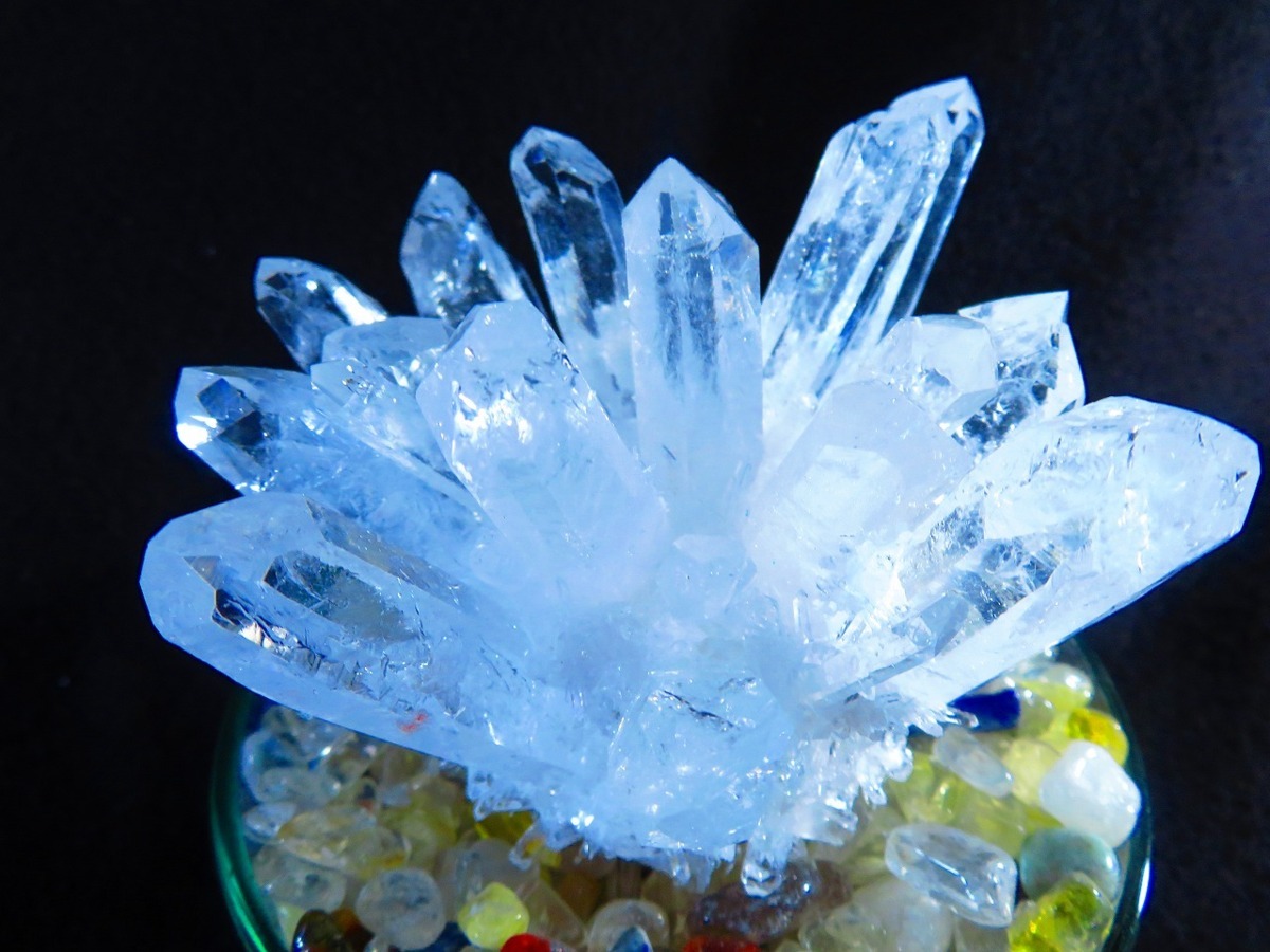 ☆浄化済み☆天然高透明レムリアンシード水晶クラスター☆さざれ石超