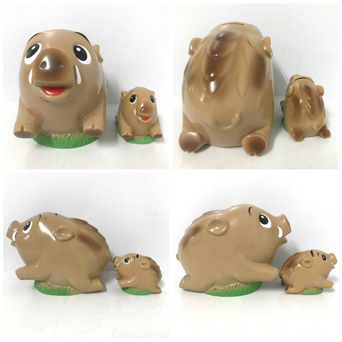 【非売品】JAバンクJA貯金等　貯金箱10個セット　ソフビ　干支　レトロ KG5/47 ソフビ 貯金箱 昭和 レトロ 干支 大 小 サイズ 14点 まとめて