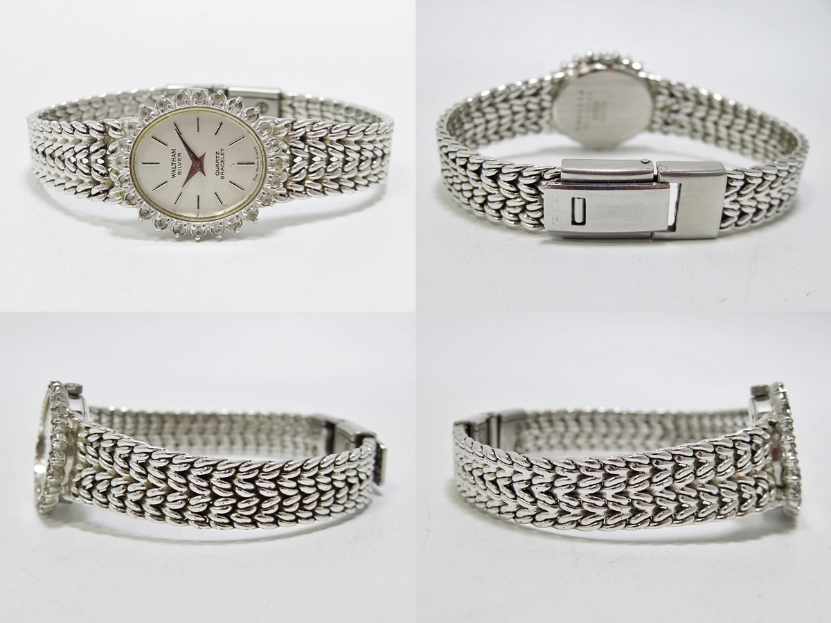 SILVER 0.925 刻印】WALTHAM BRACELET QUARTZ ウォルサム シルバー