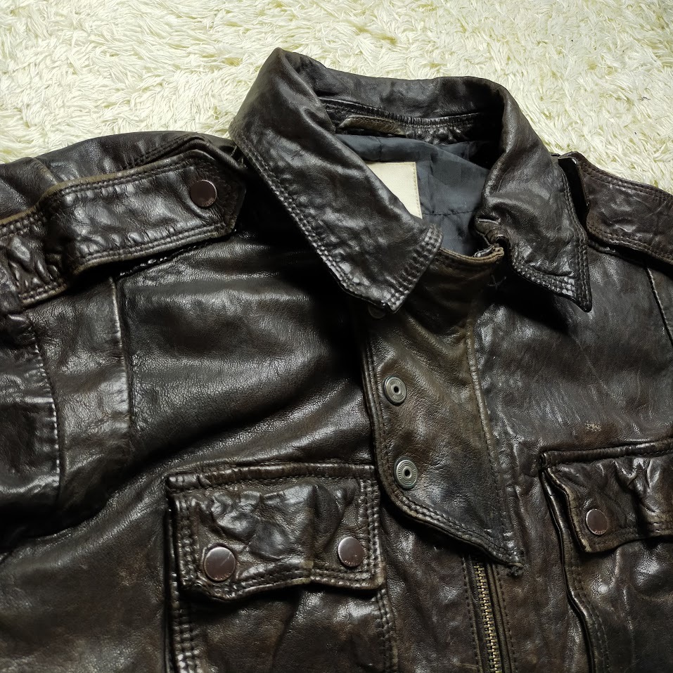 超肉厚!ディーゼル【無骨の極み】DIESEL レザージャケット M-65