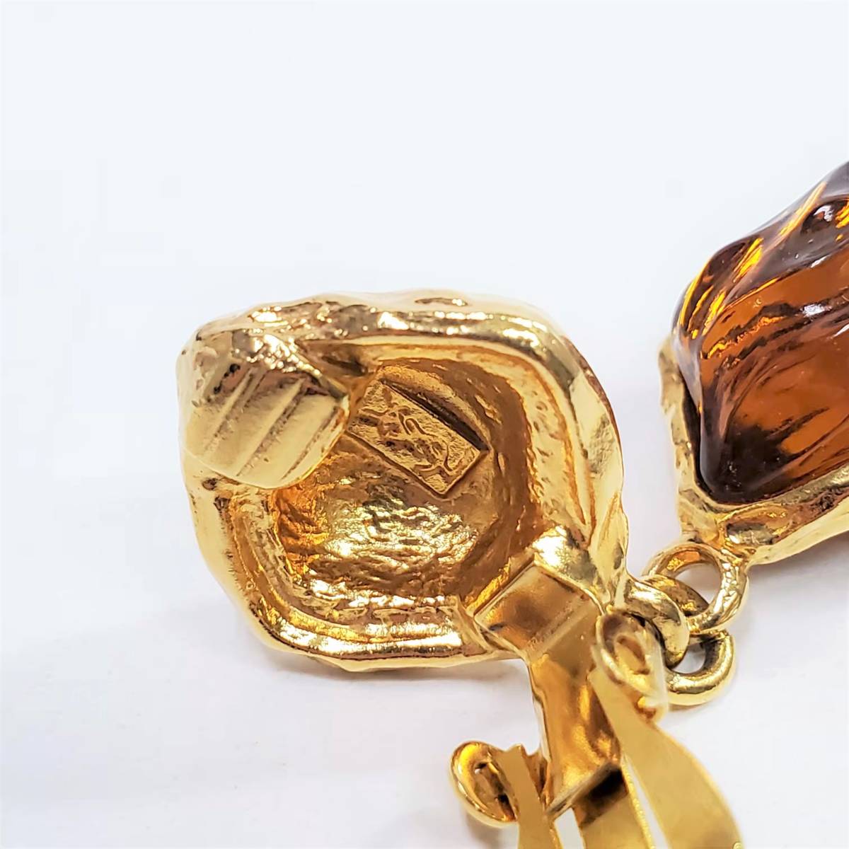 超美品 Saint Laurent イヴ・サンローラン イヤリング カラーストーン 