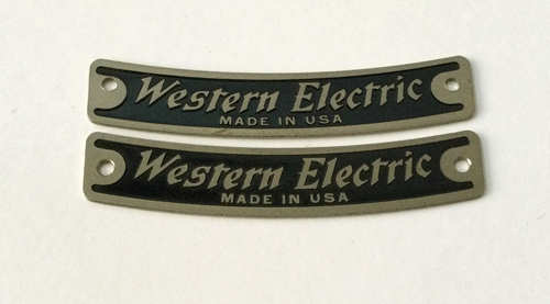 Western Electric Nameplate ネームプレート未使用品2枚組(パーツ