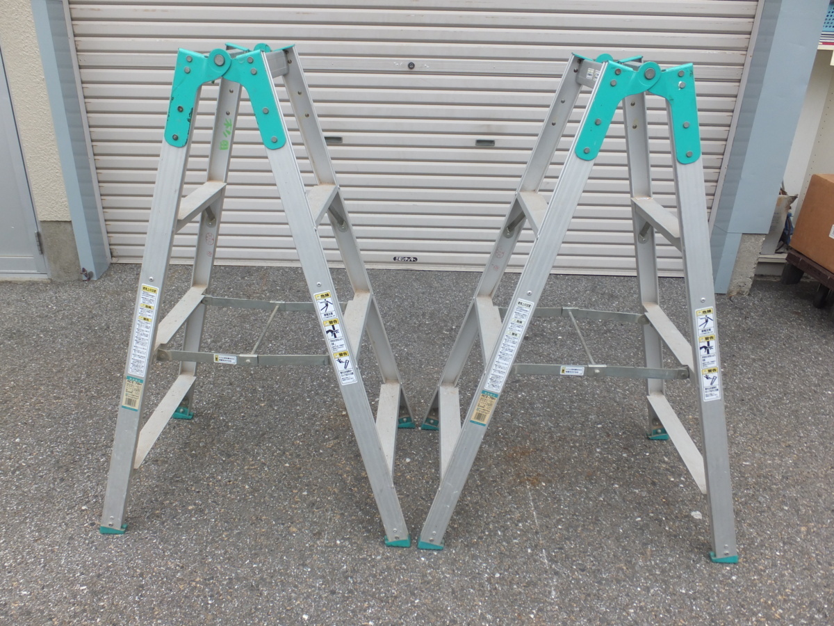中古伸縮 はしご 6.2m 耐荷重150kg 安全ロック アルミ製 軽量 大掃除 RC-18c 天板高さ1.7m踏ざん踏面幅41mm RC-c はしご兼用脚立