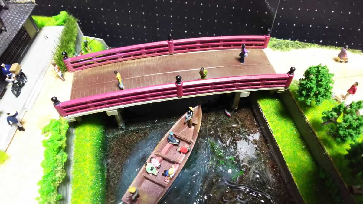 1/150 Nゲージ ケース付き ジオラマ 『渡し舟のある風景』塗装済完成品
