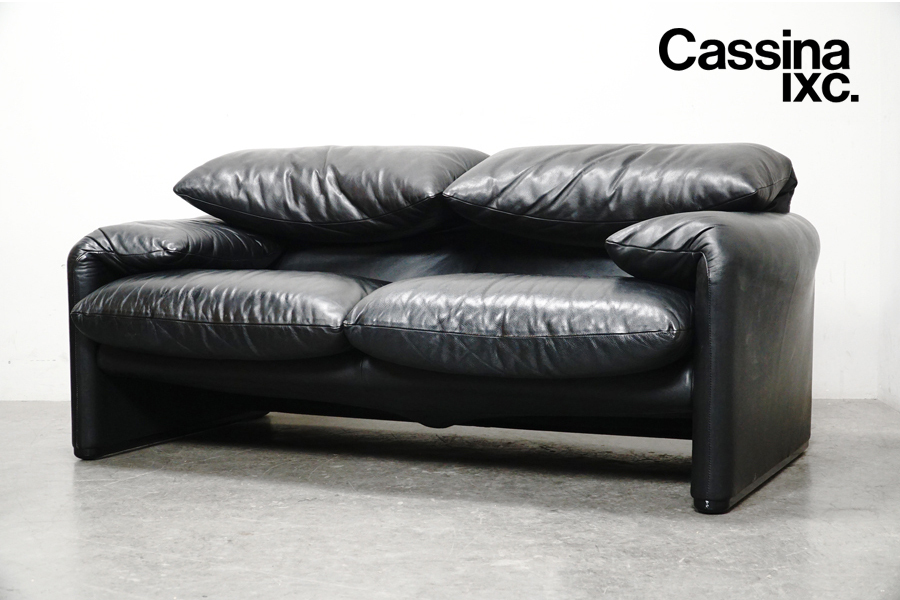正規品，SALE kag594 Cassina カッシーナ 675 MARALUNGA マラルンガ 黒本革2人掛ソファ 2シーター 2P マジストレッティ 152万(カッシーナ・イクスシー)｜売買されたオークション情報、yahooの商品情報をアーカイブ公 カッシーナ・イクスシー
