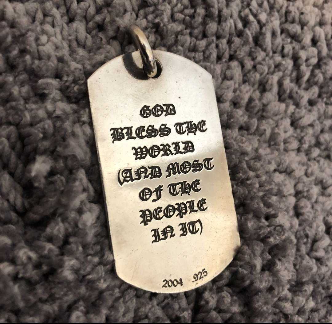 CHROME HEARTS D/TAG GOD BLESSドッグタグ ゴッドブレスザワールド