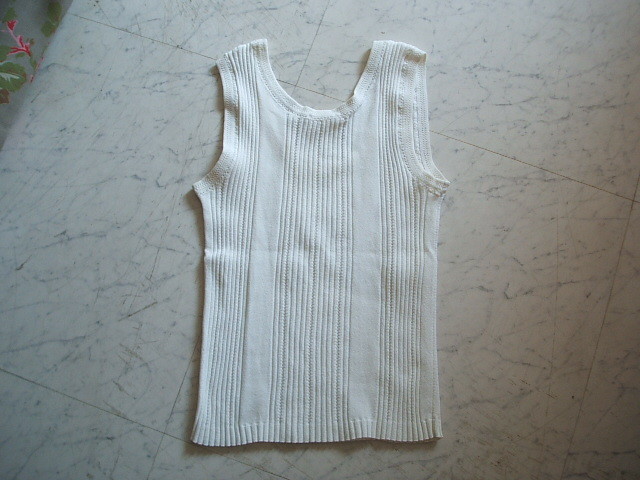 シャネル CHANEL ノースリーブ カットソー ホワイト 38 イタリア製