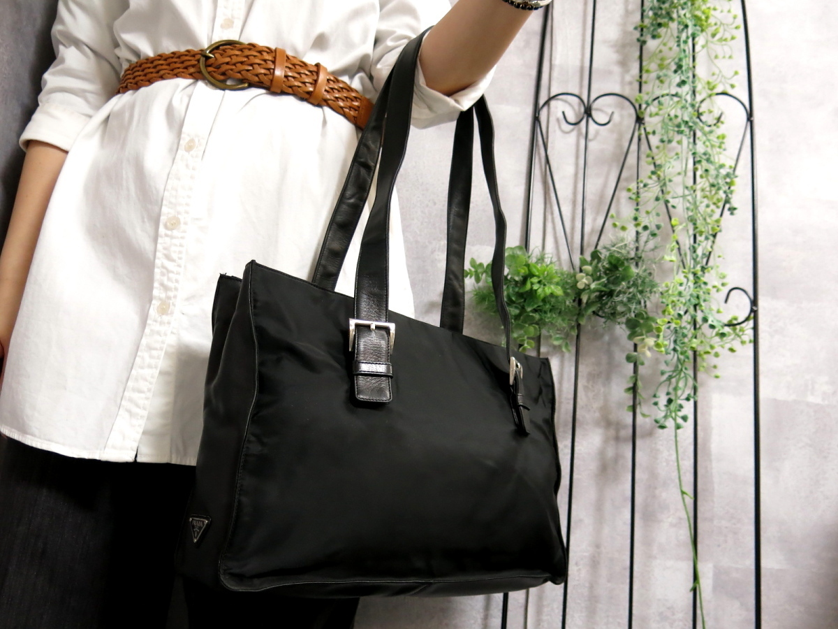 ○超美品○PRADA プラダ○ポコノ ナイロン ナッパ レザー 本革○トート