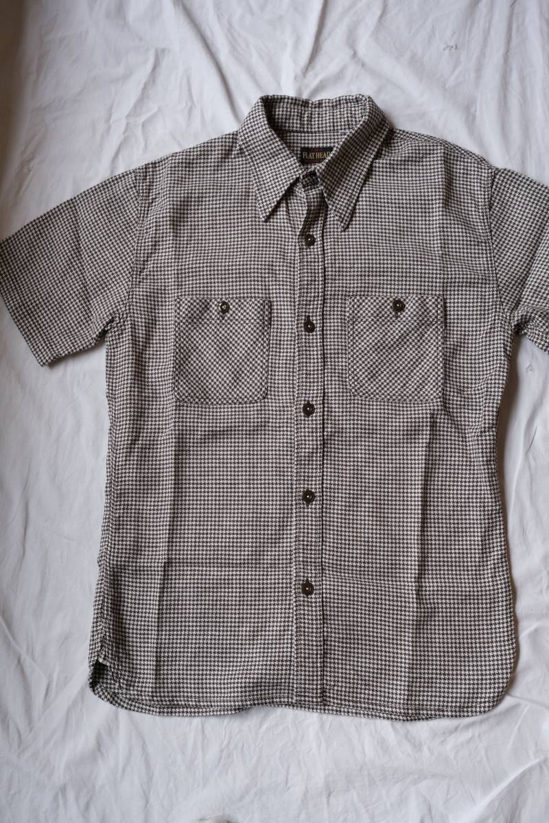 驚きの破格値，安い フラットヘッド FLAT HEAD 千鳥チェック ワークシャツ 38(トップス)｜売買されたオークション情報、yahooの商品情報をアーカイブ公開 - オークファン トップス
