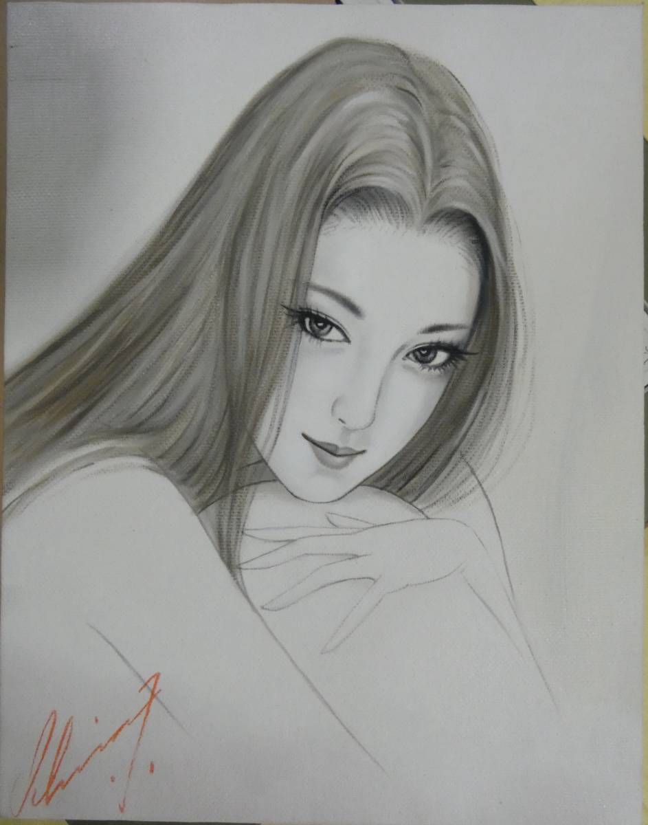 F6 油彩 肉筆 世界的活躍！人気実力作家！鶴田一郎『美人画』◇サイン
