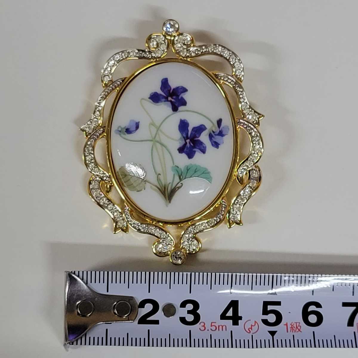 1円~【高級磁器】HAVILAND LIMOGES アビランド リモージュ ブローチ 