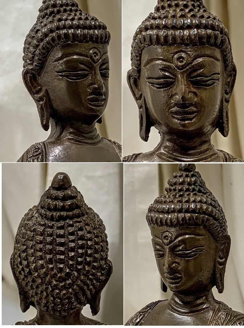 時代 仏教美術 古銅 唐銅 仏像 阿弥佛陀 釈迦 無量光如来 座像 高さ約