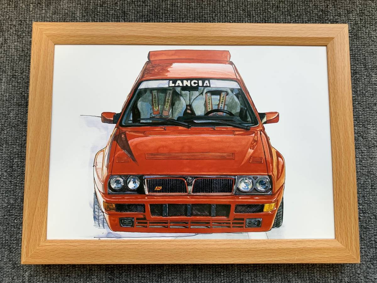 Bow 池田和弘 Lancia Delta Hf Integrale B5サイズ 額入り イラスト 印刷物 ポスター風デザイン 額装品 アートフレーム 旧車 印刷物 売買されたオークション情報 Yahooの商品情報をアーカイブ公開 オークファン Aucfan Com