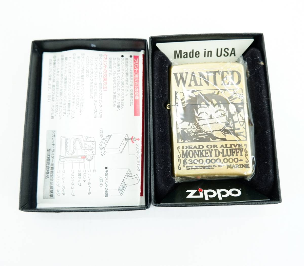 83☆60/ 【未開封】 ZIPPO ONE PIECE WANTED MONKEY D-LUFFY ジッポ 