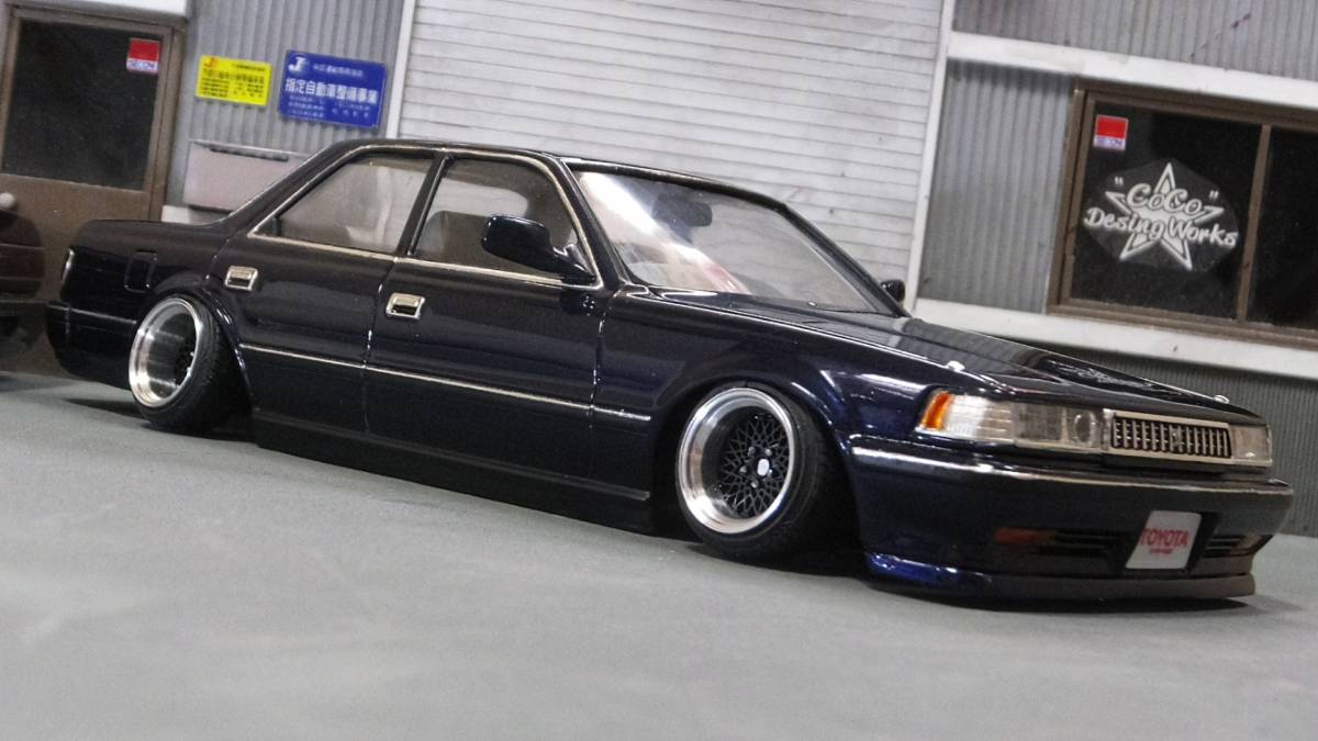 【1/64 カスタム】クレスタ シャコタン仕様 81クレスタ 完成品 GX81 JZX81 SSR 道東仕様 ノンスリ シャコタンの