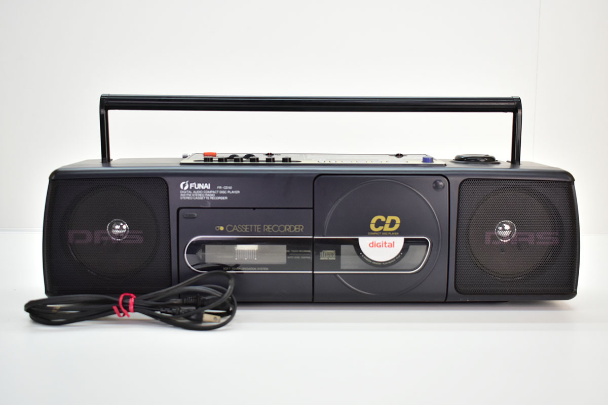 FUNAI FR-CD50 CDラジカセ ケーブル付き [フナイ][船井][DRS][当時物]M 
