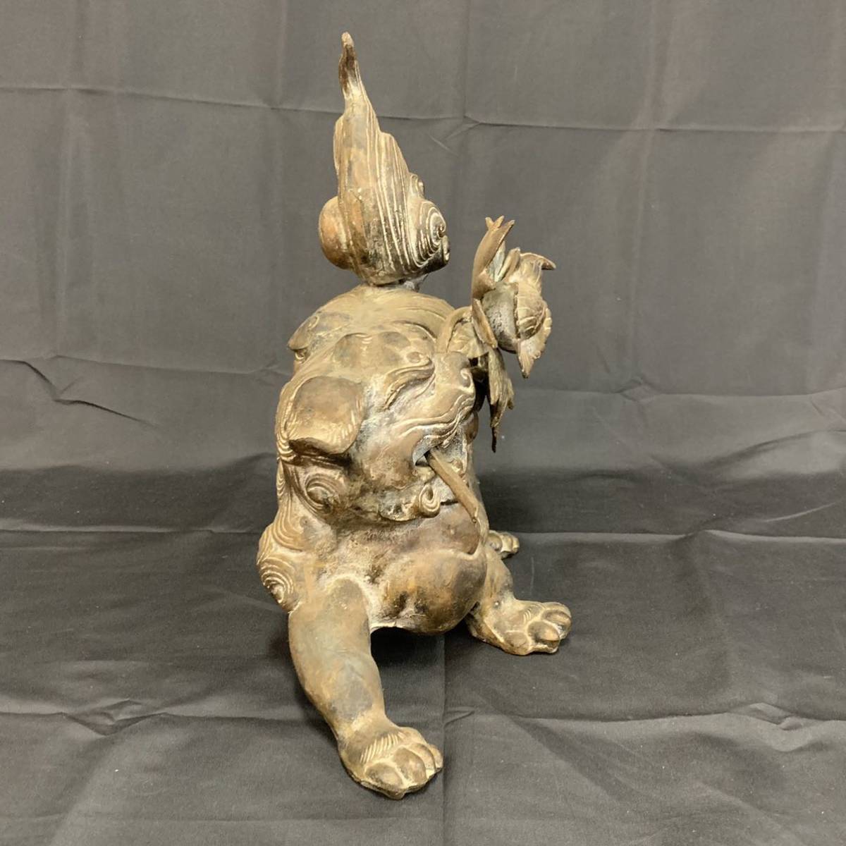 栗56）鉄製 獅子 置物 時代 古玩 Yahoo!オークション - (金属工芸
