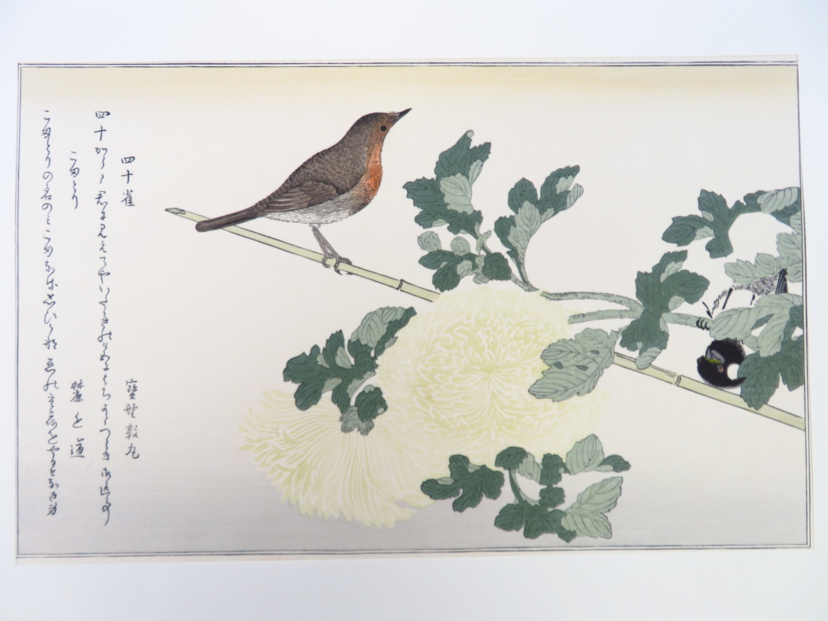 喜多川歌麿『絵本百千鳥』（手摺浮世絵木版画14枚）寛政2年初版の狂歌