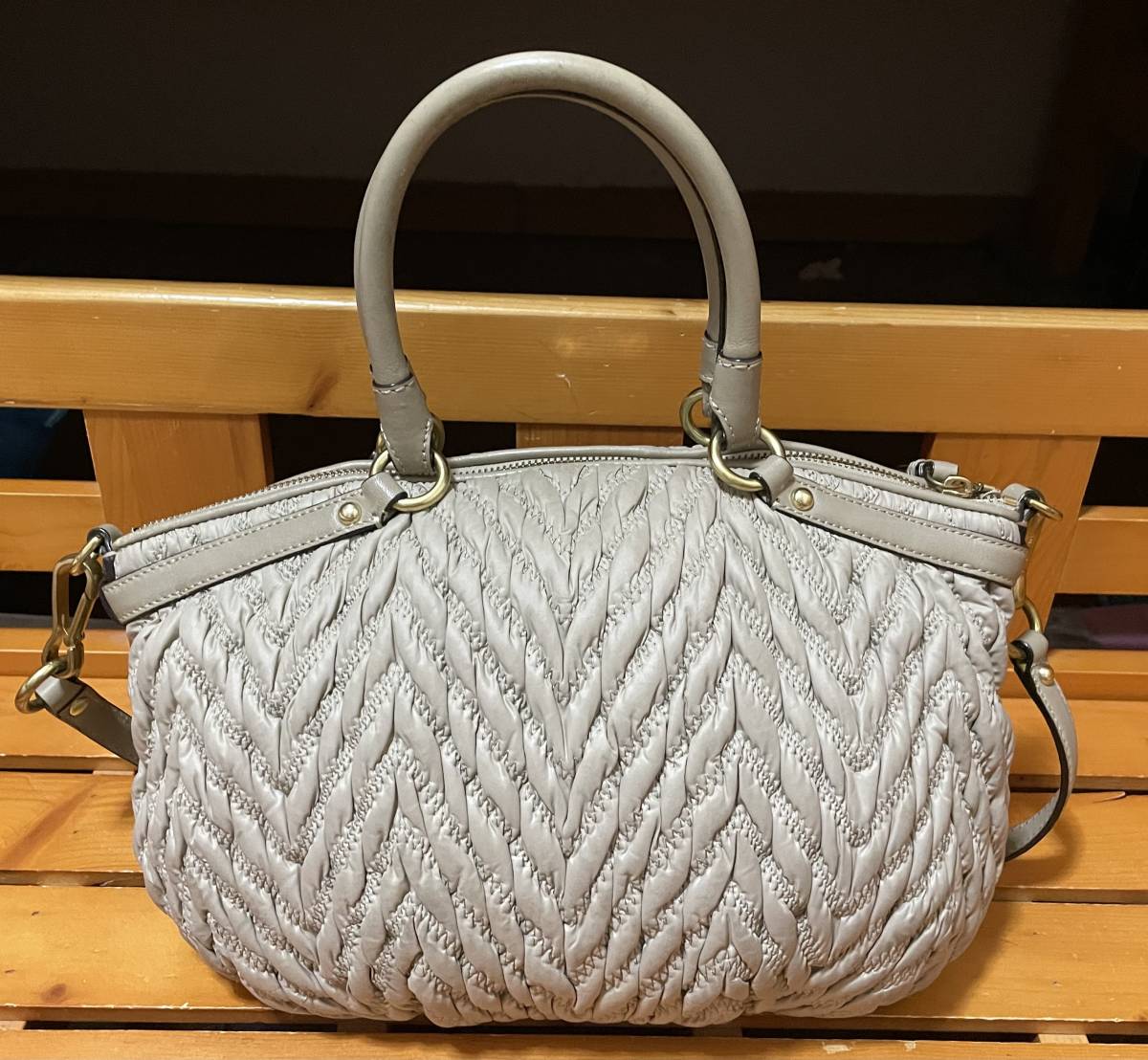 美品 COACH☆ マディソン キルテッド シェブロン ソフィア 2Way