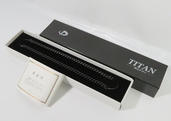 TITAN 炭化チタンチェーンネックレス 45cm ファイテン(phiten