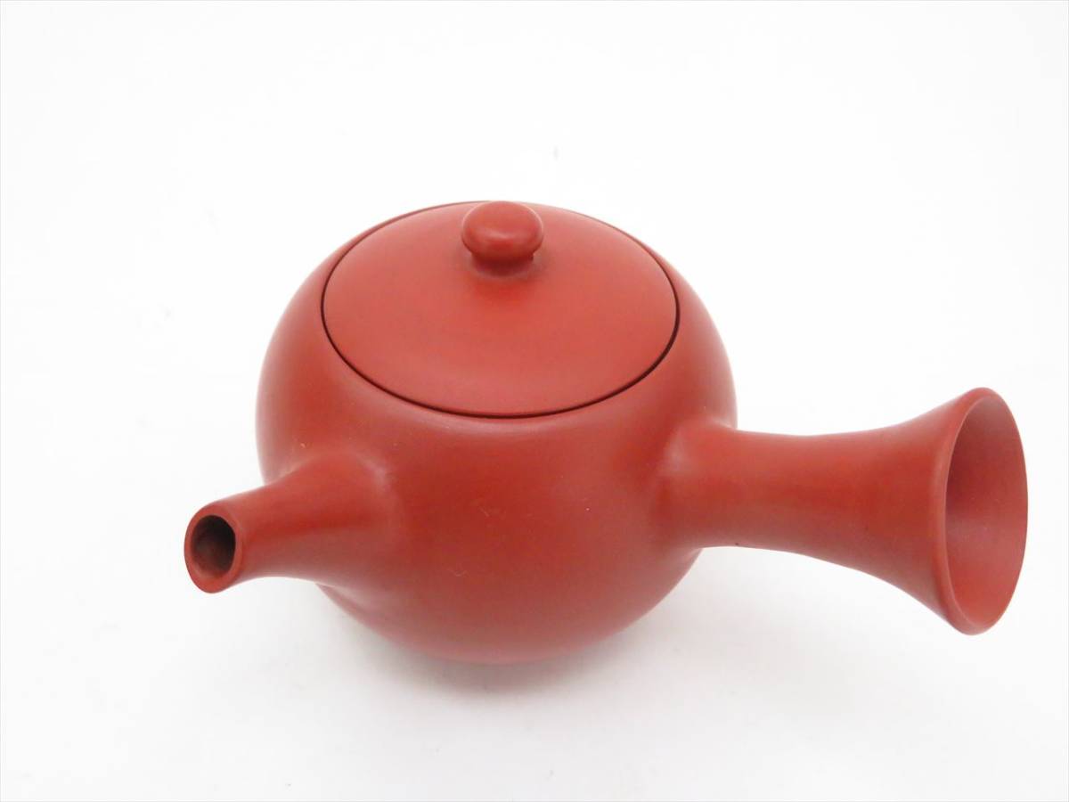 ◇◇佐渡 無名異焼 玉山 作 朱泥 急須 湯冷 茶碗五客 茶器揃 茶道具