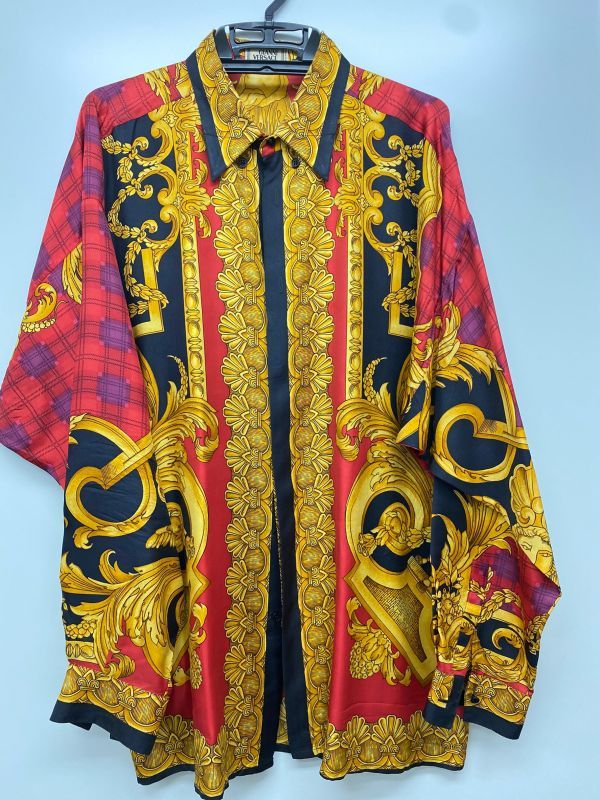 F062-O21-135 GIANNI VERSACE ジャンニ ヴェルサーチェ 長袖 シルク 
