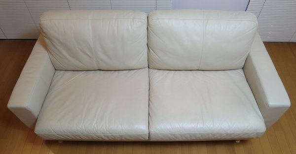 無印良品 牛革 レザーソファ 2.5シーター 幅約190cm オフホワイト MUJI