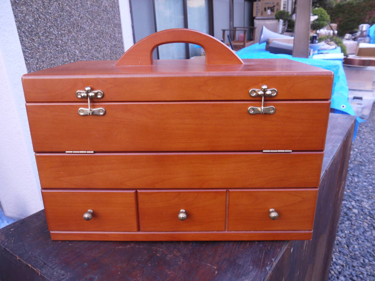 鏡台 化粧台 小物入 6段 引出収納 収納棚 木工芸 レトロ アンティーク